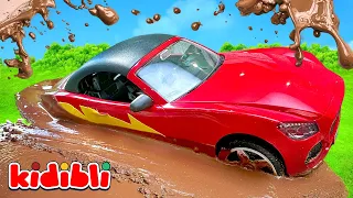 Juguetes de coches para niños: deportivo, grúa y policía 🚓 Video educativo | Kidibli