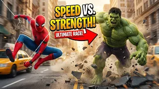 SPIDER-MAN 🕷️ vs HULK 💥 | Speed ⚡ vs Strength 💪 | Epic Race in USA 🇺🇸