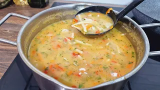 Türkische Hühnersuppe, die Sie nicht aufhören können zu essen! Türkische Suppe in 30 Minuten!