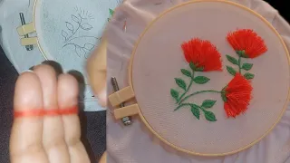 تطريز وردة بطريقة مختلفة 🌷🌷🌷