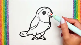 Cute Parrot Coloring | Art for Kids | Coloring Pages