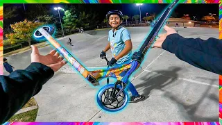KIDS SCOOTER DESTROYED SO I GAVE HIM A NEW PRODIGY S9!