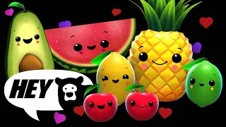 Hey Bear Sensory - Summer Celebration! - Dancing Fruit- Animation with Music!