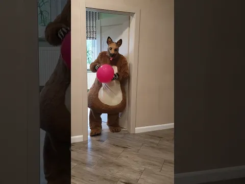 Tanya finds a red balloon that was left by a big shaggy dog