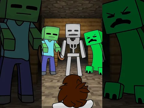 Switching to Peaceful Mode in Minecraft (Animated #shorts)
