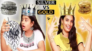 SILVER VS GOLD FOOD CHALLENGE l Eating Challenge l Cook With Asha