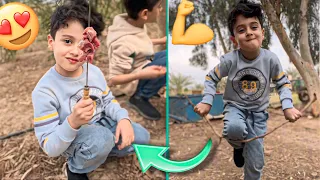 اخذت مجودي سفرة وخليته يشوي لحم بس الأكل 🤢🥴|مجودي عضلة 🤣|