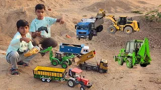 Come to take Sand from RC JCB and RC Tractor,  Dump Truck to build a Home