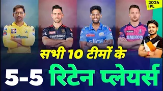 IPL 2024 - All 10 Teams 5-5 Retain Players | IPL Auction | MY Cricket Production