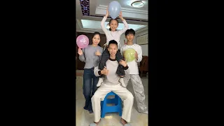 “昕昕”正在直播！家庭小￼游戏 ￼踩气球