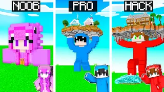 Minecraft NOOB vs PRO vs HACKER: CASA ESTATUAS GIGANTES en Minecraft!