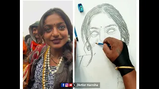 Viral Girl From Khumb Mela | #Monalisa Sketch | #Beautiful | Artist Harrsha