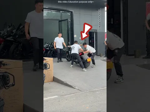 unbelievable bike owner fell while unloading the BIKE #shortsvideo