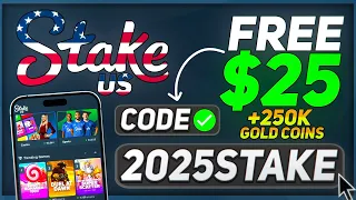 STAKE US PROMO CODE "2025STAKE" — FREE $25 Stake Cash + 250,000 GC (Stake US Code 2025)