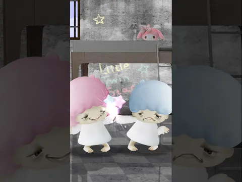 Kurozombie 5.0 🌸 Little Twin Fight🌟 #twinstars #sanrio #kuromi #cartoon #cinnamoroll