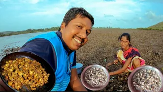 सासरोडी बायकोसोबत कालवा काढायला गेलो 😍 | Oyster तव्यातली कालवा फ्राय - साखरी, मंडणगड (Konkan)