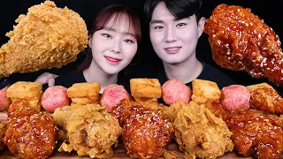 여자친구랑 치킨 먹방ASMR MUKBANG FRIED CHICKEN & MENBOSHA & CHEESE BALL チキン チーズボール eating sounds