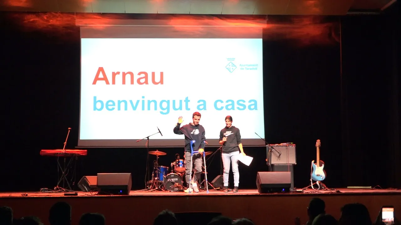 260119 VTR Taradell rep Arnau Lledó després de la seva arribada del Dakar