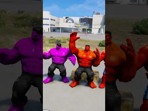 GTA V : RANDOM RED HULK VS RED BABY SUPERHERO BATTLE 🔥 #shorts #gta5