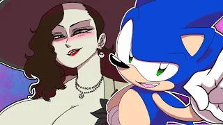 Sonic Meets Lady Dimitrescu (Resident Evil Tall Vampire Mommy)