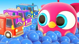 Street vehicles and cars for kids & Hop Hop the owl. Baby learning videos & cartoons for babies.