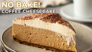 No Bake Coffee Cheesecake ☕ So Creamy & Easy!