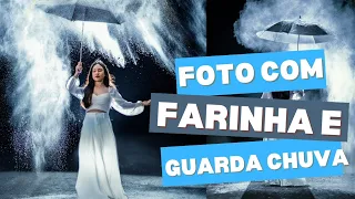 FOTO COM FARINHA E GUARDA CHUVA