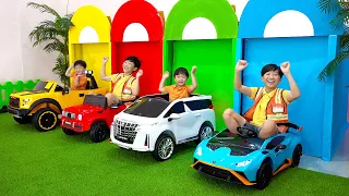 Yejun 4 Colors Car Toy Assembly Power Wheels Color Block Toy Play Video for Kids