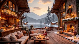 Relaxing Jazz & Crackling Fireplace ⛄ Warm Winter Coffee Shop Ambience Music for Study and Relax