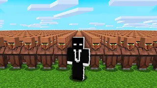 حاولت أجمع 100 قروي في ماين كرافت !!