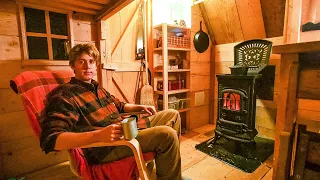 I'm FINISHING the Interior In the Off Grid Tiny Cabin | Bed, Kitchen, Rainwater Harvesting EP11