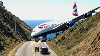 Gigantic Airbus 'a380' Thrilling Emergency Landing at Mount Meadows