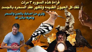 قراءة هذه السوره ٣ مرت تفك كل العيون القديمه والعقد التي وضعها السحره بجسدك وتشفي من السحر باذن الله