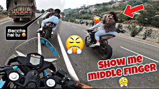 Crazy girl show me middle finger 😤|| ajj ki ride pe toh bawal  ho gya 🌪|| training back❤️