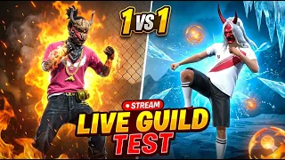 FREE FIRE LIVE 😎 1v1 GUILD TEST | TEAM CODE GIVEAWAY | #freefirelive #gyangaming #shortsfeed