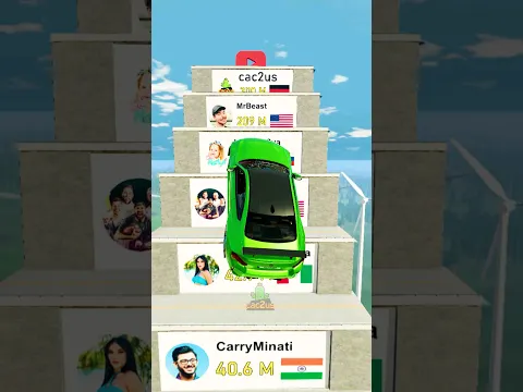 Cars vs Popular Yotubers 🚗 BeamNG.drive #beamngdrive #simulator #shorts @MrBeast