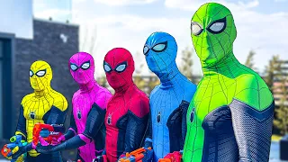 PRO 5 SUPERHERO TEAM || Hey Spider-Man , Go To Trainning Nerf Gun! (Funny Action Real Life)