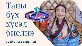 ТАНЫ БҮХ ХҮСЭЛ БИЕЛЭХ ӨДӨР| 2025 оны 1 сарын 25нд юу хийх ёстой вэ?