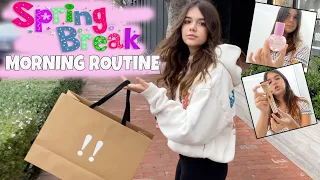 SPRING BREAK MORNING ROUTINE - Skincare & Makeup Routine | Emily and Evelyn