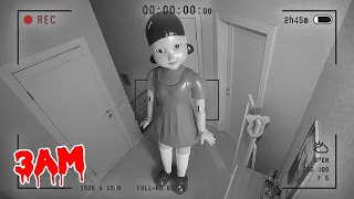 GECE 3'te SQUİD GAME LANETLİ BEBEK GÜVENLİK KAMERALARINA YAKALANDI!! *Dark Web Squid Game*