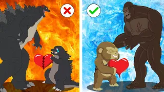 POOR  BABY GODZILLA LIFE | So Sad But Happy Ending Animation | Godzilla Animation Cartoon