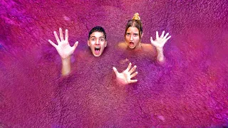 LLENAMOS UNA PISCINA GIGANTE DE SLIME CON LA VECINA😱!! **PISCINA GIGANTE + 5000 LITROS DE SLIME**