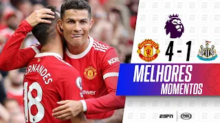CRISTIANO RONALDO FAZ ESTREIA SURREAL, MARCA DUAS VEZES, E MANCHESTER UNITED ENFIA 4 NO NEWCASTLE