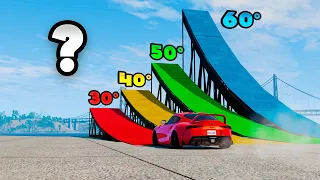 BeamNG | QUAL RAMPA faz o carro VOAR MAIS LONGE?