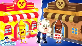 Rich vs Poor Restaurant Owner | Waiter Bearee Chooses Kind Boss | Good Behavior | Bearee Kids Show