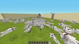 An army of wolf vs mutant skeleton