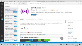 021. Loyihaning fayl va papkalarini to'g'ri tartiblash, Live Server kengaytmasini o'rnatish