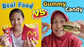 Real Food VS Yupi Gummy - Lunch Challenge Dari Aqilla 😄 Aqilla's Diary