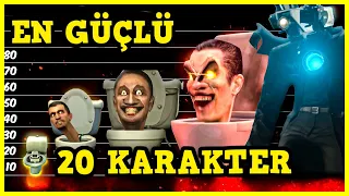 Skibidi Toilet'te EN GÜÇLÜ 20 KARAKTER🔥Skibidi Toilet 1-67