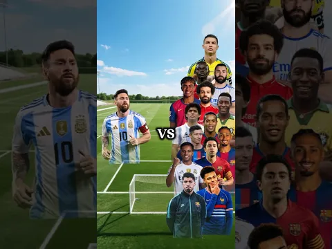 ميسي 🆚 أساطير كرة القدم  البرغوث أمام أعظم نجوم التاريخ! 👑🔥 من يستطيع التفوق عليه؟ 🇦🇷